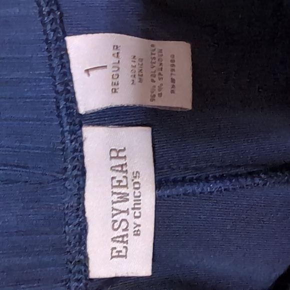 Chico's Classic Navy Straight Leg Elastic Waist Pants - Picture 2 of 6